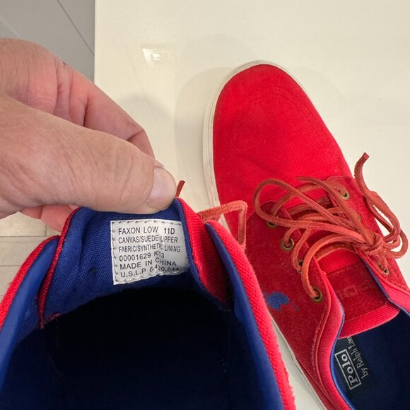 Polo Ralph Lauren red shoes size 11D - Picture 5 of 6